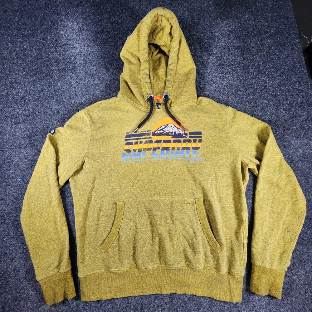 Superdry Mountain Graphic Hoodie Mens 2XL Yellow Outdoor Supply Co M20007TR